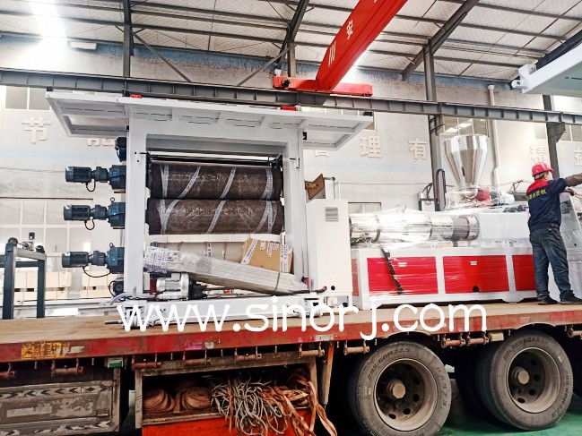 又一套pvc仿大理石板生產線發貨國內